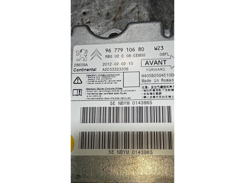 Recambio de centralita airbag para peugeot 508 active referencia OEM IAM A2C53323336 9677910680 