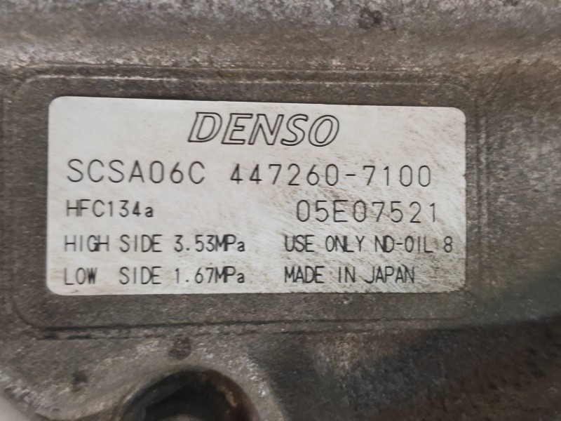 Recambio de compresor aire acondicionado para toyota corolla (e12) 2.0 d-4d linea luna berlina referencia OEM IAM 4472607100 05E