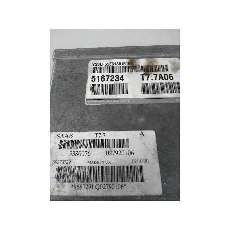 Recambio de centralita motor uce para saab 9-5 station wagon 2.3 cat referencia OEM IAM 5167234 T77A06 5380076