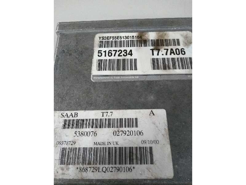 Recambio de centralita motor uce para saab 9-5 station wagon 2.3 cat referencia OEM IAM 5167234 T77A06 5380076