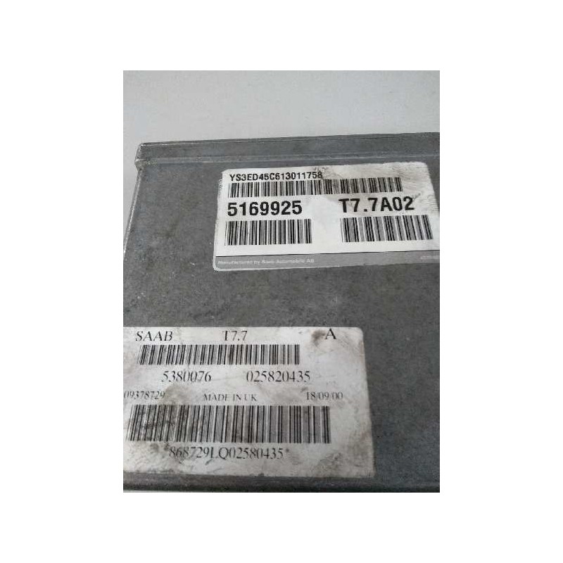 Recambio de centralita motor uce para saab 9-5 berlina 2.0 cat referencia OEM IAM 5169925 T77A02 5380076