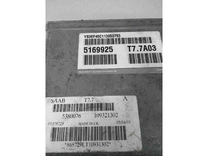Recambio de centralita motor uce para saab 9-5 berlina 2.0 cat referencia OEM IAM 5169925 T77A03 5380076