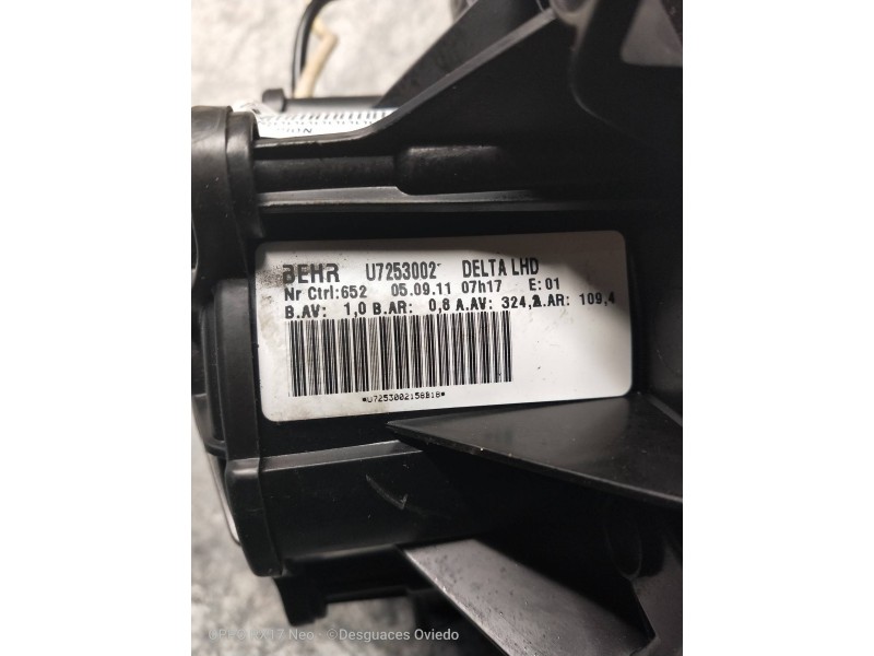 Recambio de motor calefaccion para opel astra j sports tourer 1.7 16v cdti referencia OEM IAM U7253002  