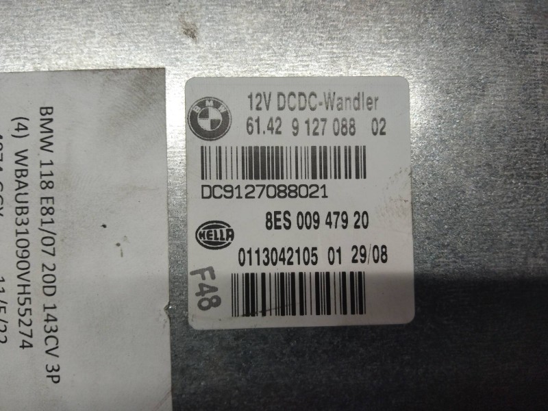 Recambio de modulo electronico para bmw serie 1 berlina (e81/e87) 118d referencia OEM IAM 8ES00947920 6142912708802 