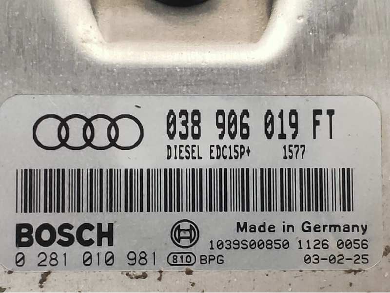 Recambio de centralita motor uce para audi a3 (8l) 1.9 tdi ambiente referencia OEM IAM 0281010981 038906019FT EDC15P