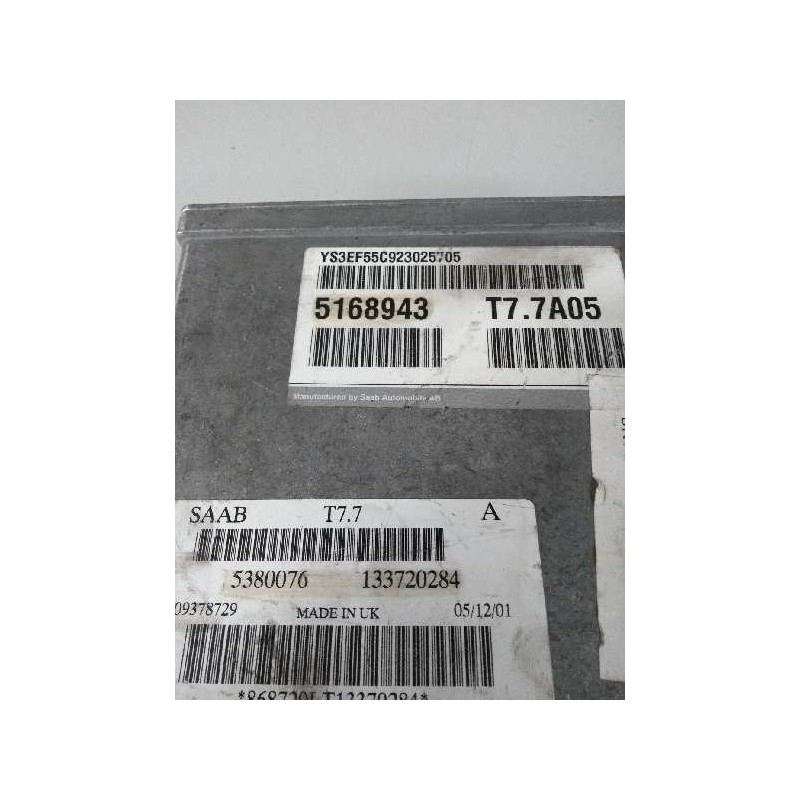 Recambio de centralita motor uce para saab 9-5 berlina 2.0 cat referencia OEM IAM 5168943 T77A05 5380076