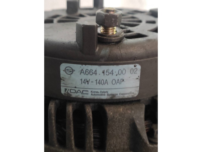 Recambio de alternador para ssangyong rexton 2.7 turbodiesel cat referencia OEM IAM A6641540002  