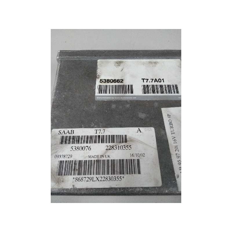 Recambio de centralita motor uce para saab 9-5 berlina 2.0 cat referencia OEM IAM T77A01 5380662 5380076