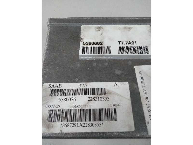 Recambio de centralita motor uce para saab 9-5 berlina 2.0 cat referencia OEM IAM T77A01 5380662 5380076