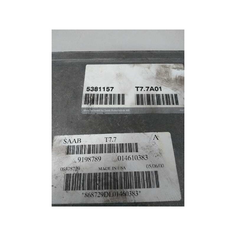 Recambio de centralita motor uce para saab 9-5 sedán 2.3 cat referencia OEM IAM 5381157 T77A01 9198789