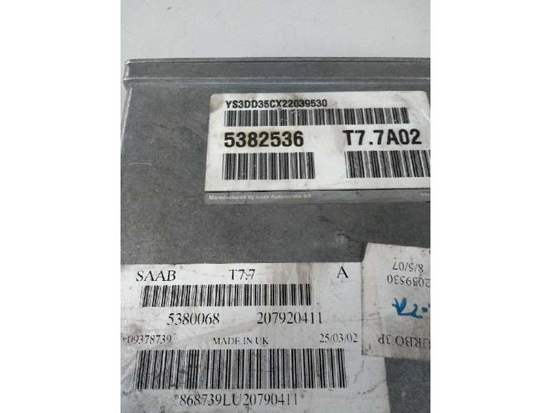Recambio de centralita motor uce para saab 9-3 berlina 2.0 cat referencia OEM IAM 5382536 T77A02 5380068