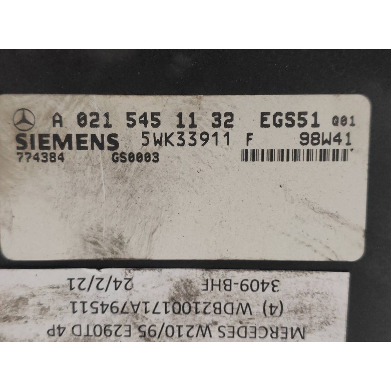 Recambio de centralita cambio automatico para mercedes clase e (w210) berlina diesel 290 turbodiesel (210.017) referencia OEM IA