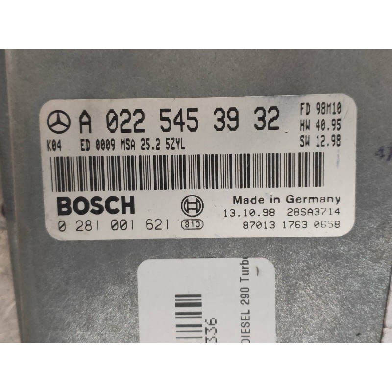 Recambio de centralita motor uce para mercedes clase e (w210) berlina diesel 290 turbodiesel (210.017) referencia OEM IAM 028100