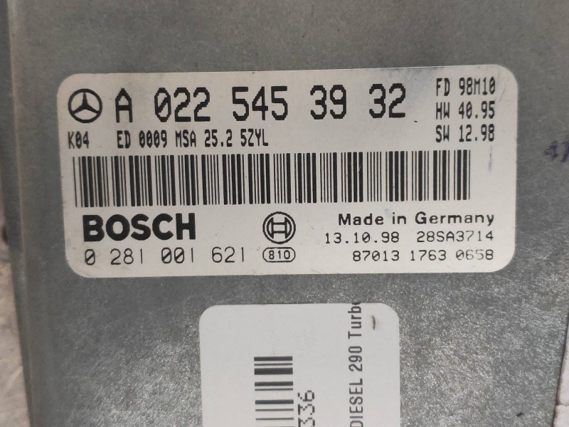 Recambio de centralita motor uce para mercedes clase e (w210) berlina diesel 290 turbodiesel (210.017) referencia OEM IAM 028100