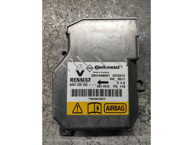 Recambio de centralita airbag para renault kangoo 1.5 dci diesel fap referencia OEM IAM 8201229153  