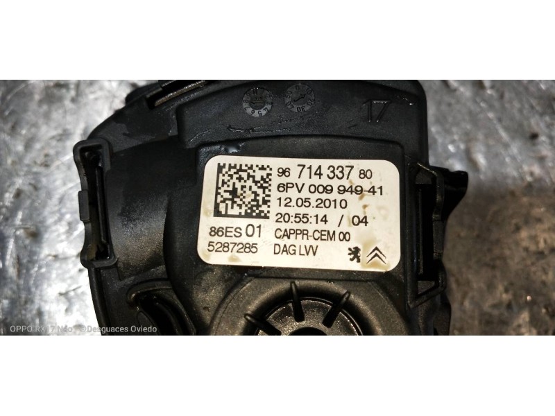 Recambio de potenciometro pedal para citroen ds3 1.6 16v referencia OEM IAM 9671433780 6PV00994941 