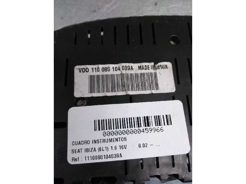 Recambio de cuadro instrumentos para seat ibiza (6l1) 1.6 16v referencia OEM IAM W06L0920803 1110080104039A 