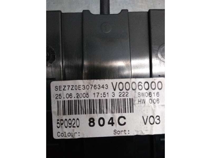 Recambio de cuadro instrumentos para seat altea (5p1) 1.9 tdi referencia OEM IAM 110080279010 5P0920804C 