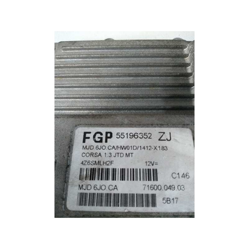 Recambio de centralita motor uce para opel corsa c 1.3 16v cdti cat (z 13 dt / ln9) referencia OEM IAM FGP55196352 MJD6JOCA ZJ