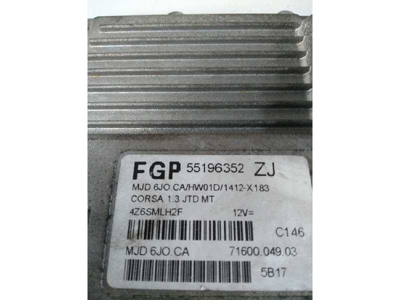 Recambio de centralita motor uce para opel corsa c 1.3 16v cdti cat (z 13 dt / ln9) referencia OEM IAM FGP55196352 MJD6JOCA ZJ