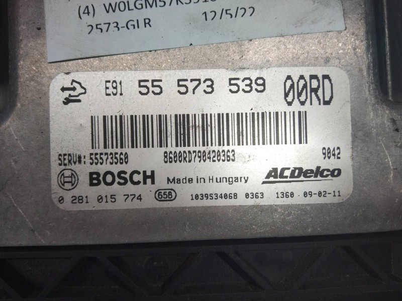 Recambio de centralita motor uce para opel insignia berlina cosmo referencia OEM IAM 0281015774 55573539 00RD