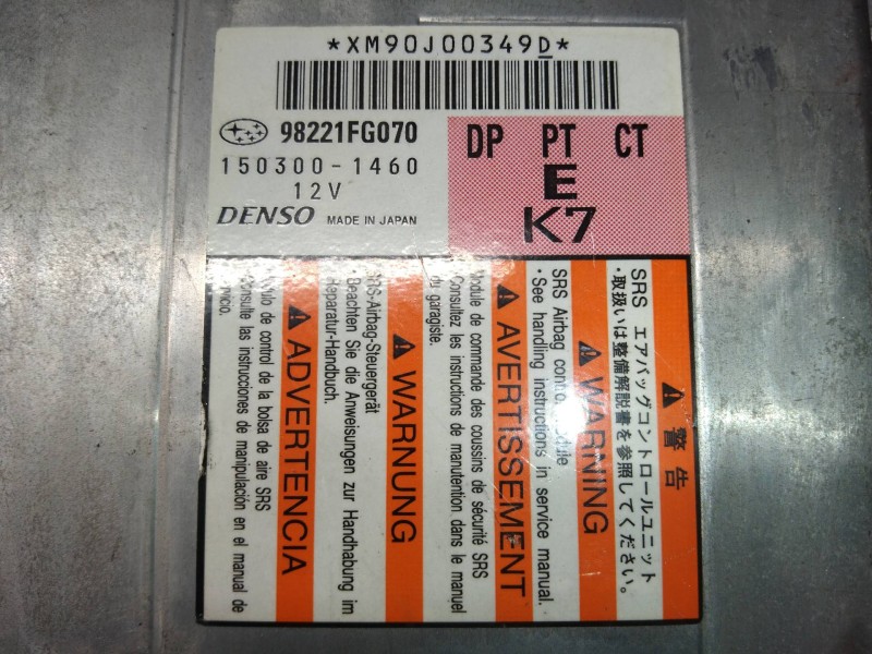 Recambio de centralita airbag para subaru impreza g12 1.5 referencia OEM IAM 1503001460 98221FG070 