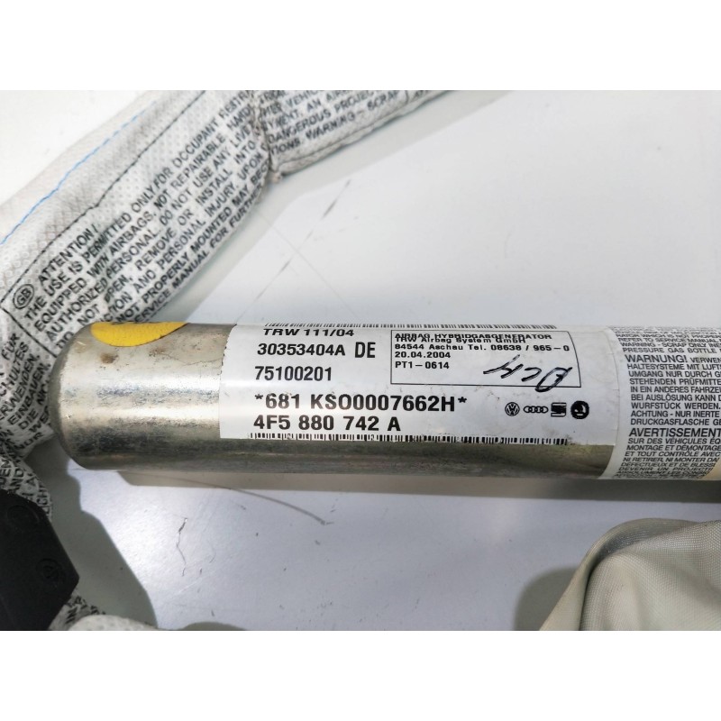 Recambio de airbag cortina delantero derecho para audi a6 berlina (4f2) 3.0 tdi quattro (165kw) referencia OEM IAM 4F5880742A  