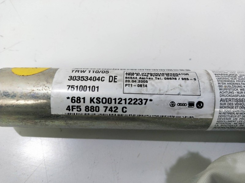 Recambio de airbag cortina delantero derecho para audi a6 berlina (4f2) 2.0 tdi referencia OEM IAM 4F58800742C  