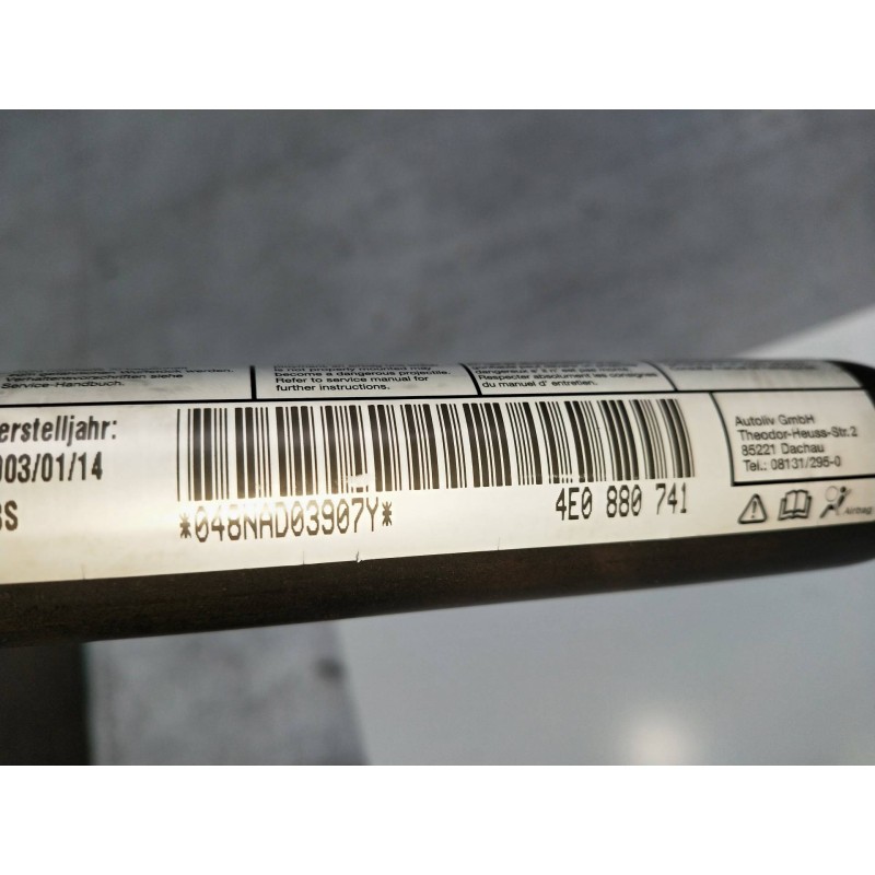 Recambio de airbag cortina delantero izquierdo para audi a8 (4e2) 3.7 quattro referencia OEM IAM 4E0880741  