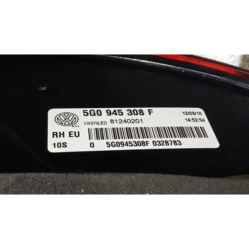 Recambio de piloto trasero derecho interior para volkswagen golf vii lim. (bq1) sport referencia OEM IAM 5G0945308F  