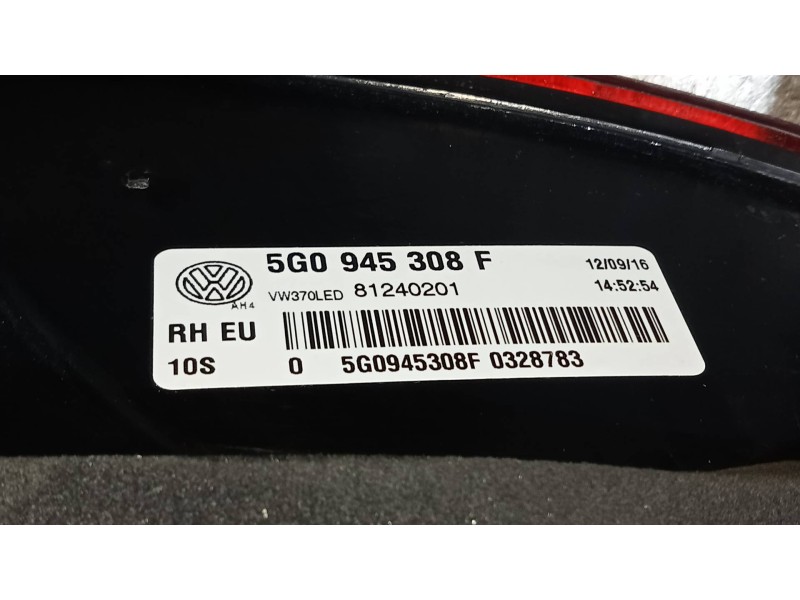 Recambio de piloto trasero derecho interior para volkswagen golf vii lim. (bq1) sport referencia OEM IAM 5G0945308F  