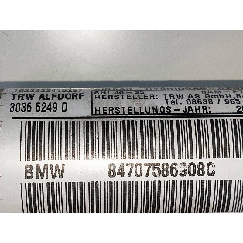 Recambio de airbag cortina delantero izquierdo para bmw serie 1 berlina (e81/e87) 118d referencia OEM IAM 84707586908C 30355249D