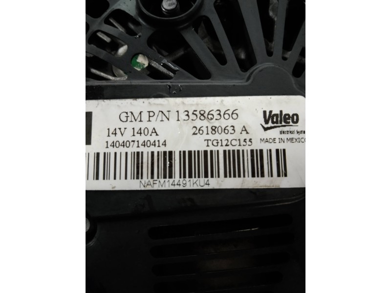 Recambio de alternador para opel zafira tourer excellence referencia OEM IAM 13586366 2618063A TG12C155