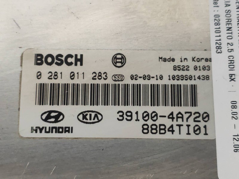 Recambio de centralita motor uce para kia sorento 2.5 crdi ex referencia OEM IAM 0281011283 391004A720 