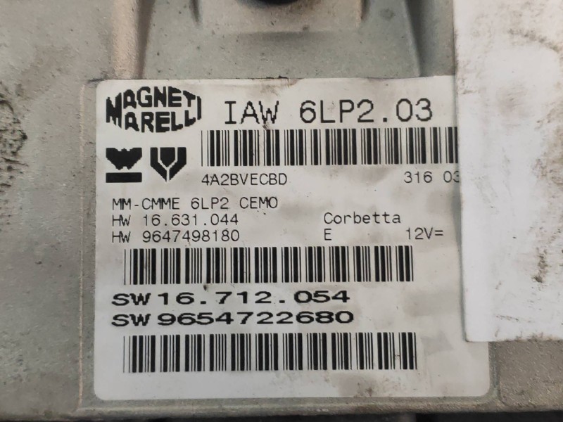 Recambio de centralita motor uce para peugeot 206 berlina quicksilver referencia OEM IAM IAW6LP203 9654722680 16712054