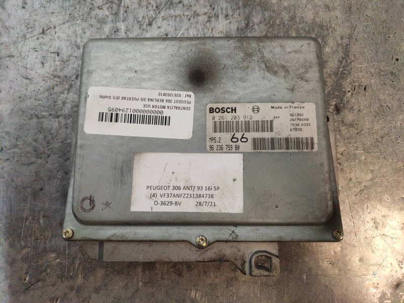 Recambio de centralita motor uce para peugeot 306 berlina 3/5 puertas (s1) graffic referencia OEM IAM 0261203912 9623675980 