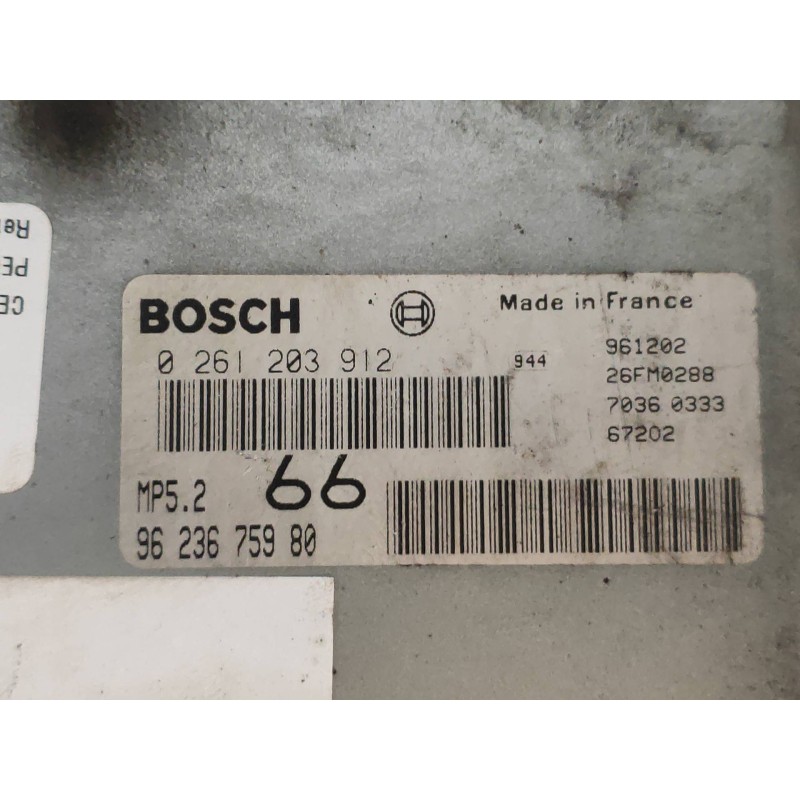 Recambio de centralita motor uce para peugeot 306 berlina 3/5 puertas (s1) graffic referencia OEM IAM 0261203912 9623675980 