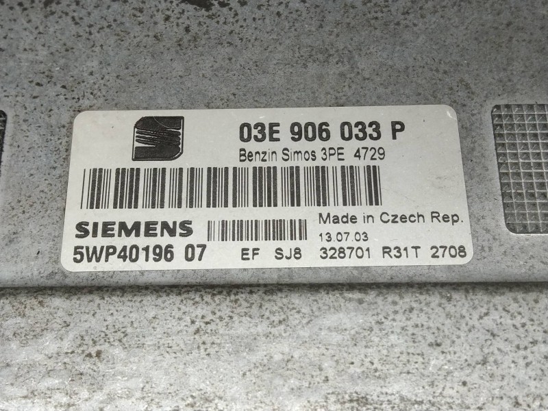 Recambio de centralita motor uce para seat ibiza (6l1) fresh referencia OEM IAM 5WP4019607 03E906033P 3PE4729 Recambio de centralita motor uce para seat ibiza (6l1) fresh referencia OEM IAM 5WP4019607 03E906033P 3PE4729