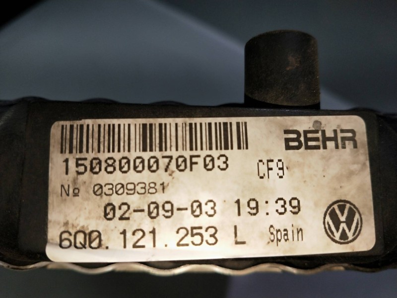 Recambio de radiador agua para skoda fabia (6y2/6y3) 1.2 12v referencia OEM IAM 6Q0121253L 150800070F03 