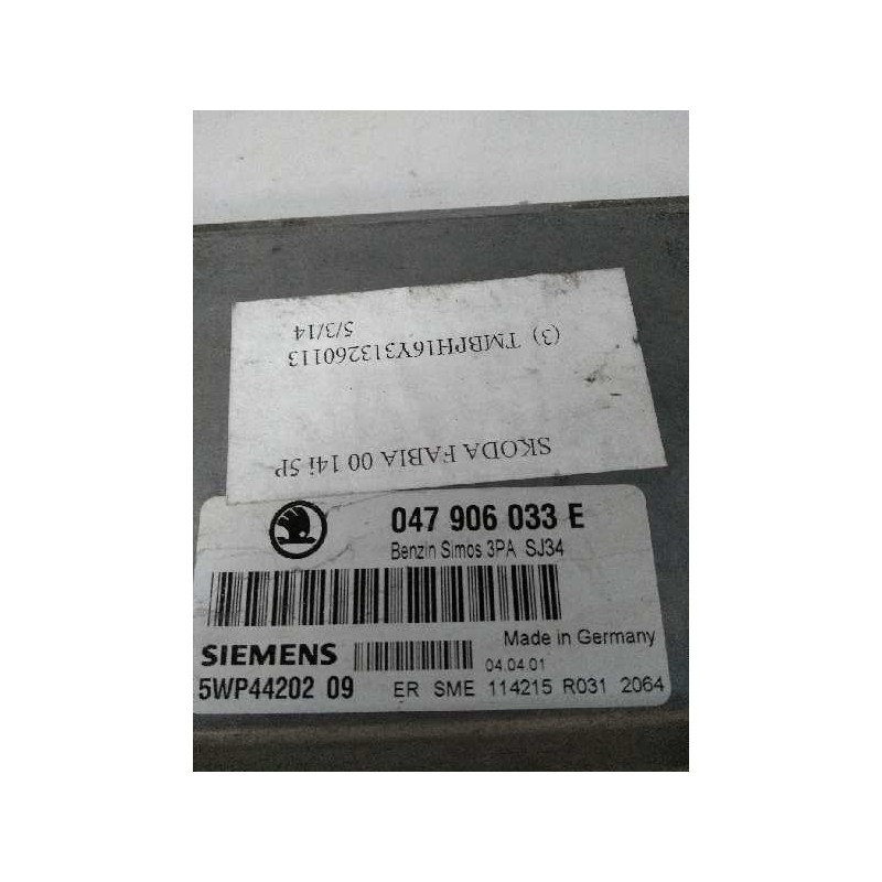 Recambio de centralita motor uce para skoda fabia (6y2/6y3) 1.4 referencia OEM IAM 5WP4420209 047906033E 3PASJ34