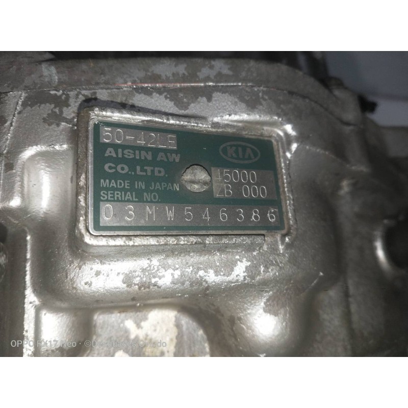 Recambio de caja cambios para kia carnival ii 2.9 crdi cat referencia OEM IAM 45000ZB000 5042LE 03MW546386