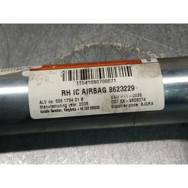 Recambio de airbag cortina delantero derecho para volvo s60 berlina 2.4 cat referencia OEM IAM 8623229 606178401B 
