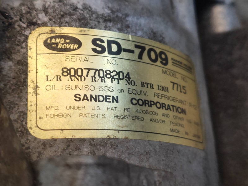 Recambio de compresor aire acondicionado para land rover range rover 2.5 turbodiesel referencia OEM IAM SD7097715  
