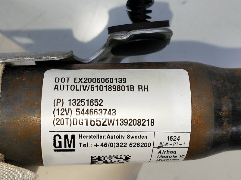 Recambio de airbag cortina delantero derecho para chevrolet cruze referencia OEM IAM EX2006060139  