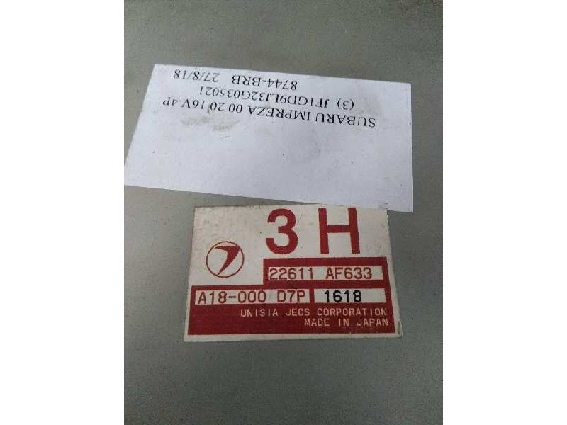 Recambio de centralita motor uce para subaru impreza g11 (gd/gg) 2.0 cat referencia OEM IAM 22611AF633 A18000D7P 3H