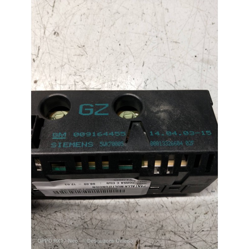 Recambio de pantalla multifuncion para opel corsa c club referencia OEM IAM 5WK70005 009164455 