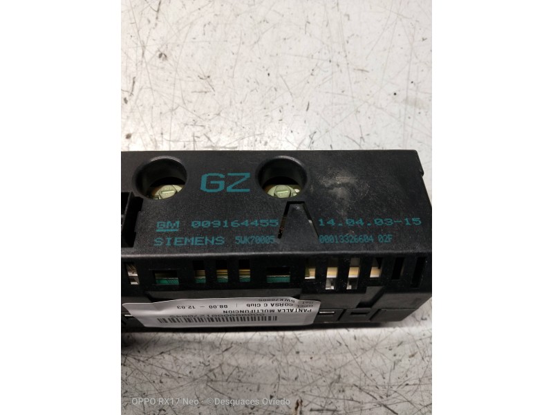 Recambio de pantalla multifuncion para opel corsa c club referencia OEM IAM 5WK70005 009164455 