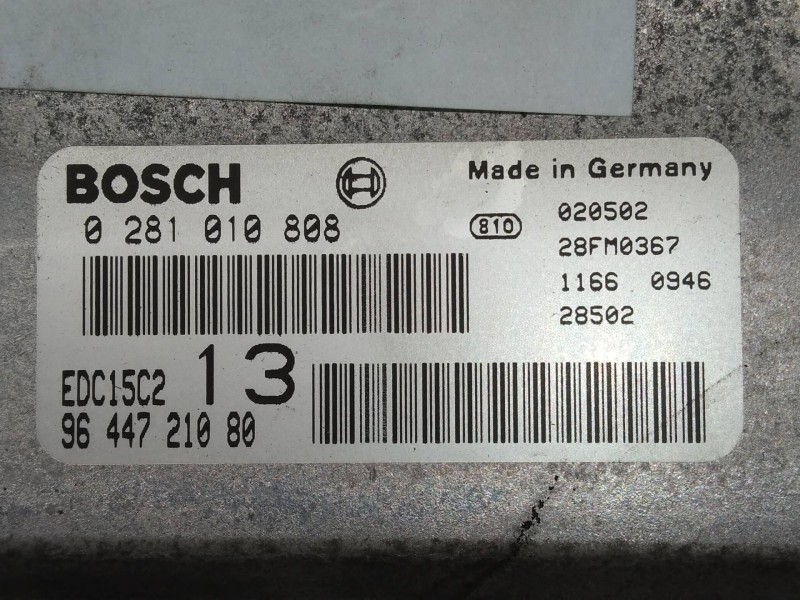 Recambio de centralita motor uce para citroen c5 berlina 2.0 hdi sx referencia OEM IAM 0281010808 9644721080 EDC15C2 13