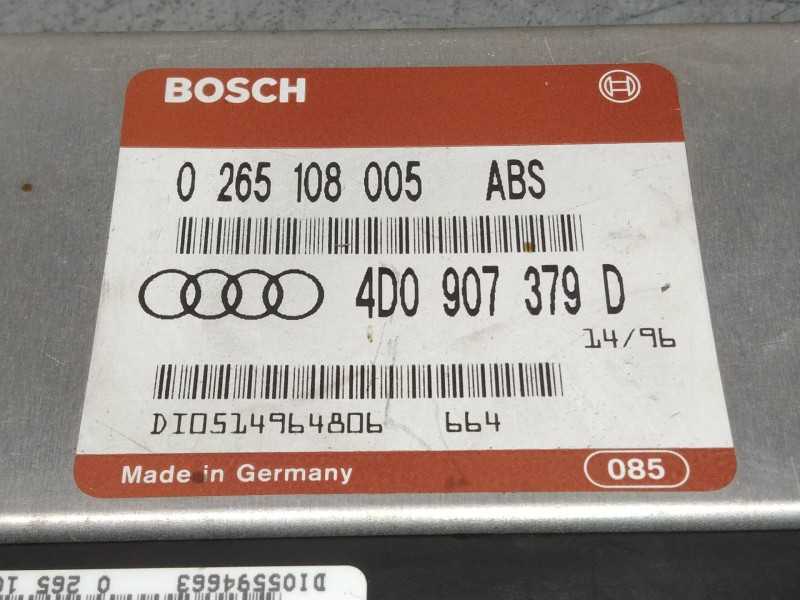 Recambio de centralita abs para audi a6 berlina (c4) 2.5 tdi referencia OEM IAM 0265108005 4D0907379D 