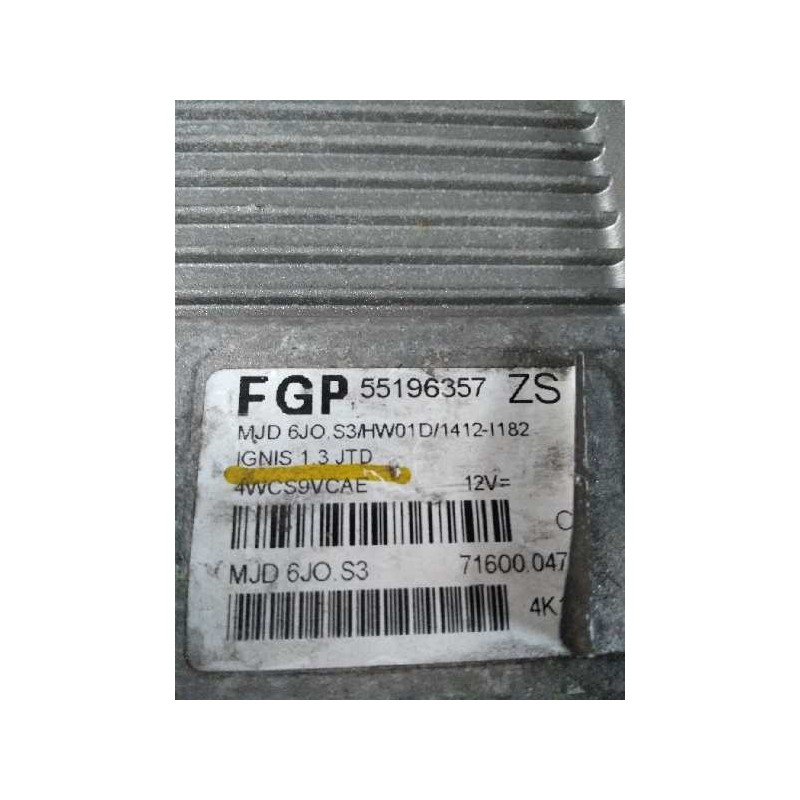 Recambio de centralita motor uce para suzuki ignis rm (mh) 1.3 ddis diesel cat referencia OEM IAM FGP55196357 MJD6JOS3 716000470